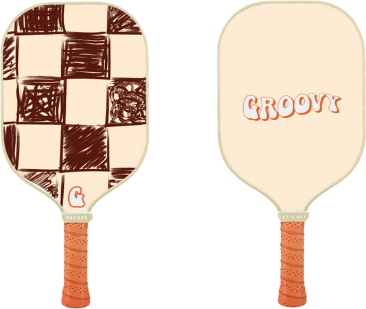 Groovy Pickleball Paddles - Brown & Cream